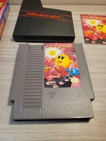 Ms. Pac-Man Gray Cart NAMCO Nintendo NES CIB Complete in Box 
