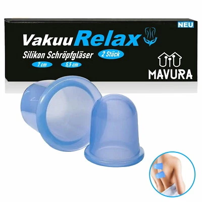 MAVURA VakuuRelax Silikon Schröpfgläser Set Schröpfen Saugglocken Vakuum Massage [2er]