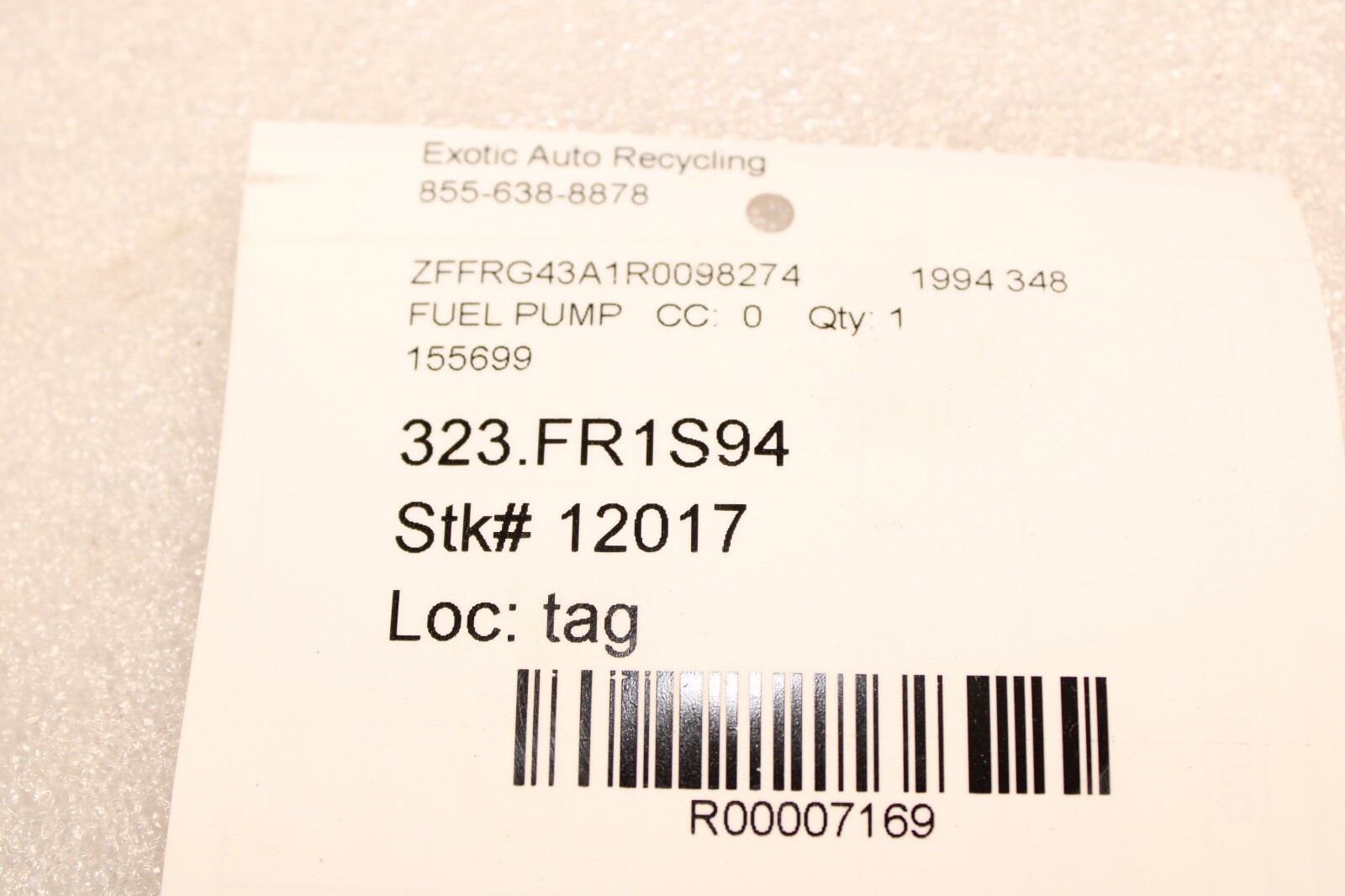 Ferrari 348, Fuel Pump, Used, P/N 155699