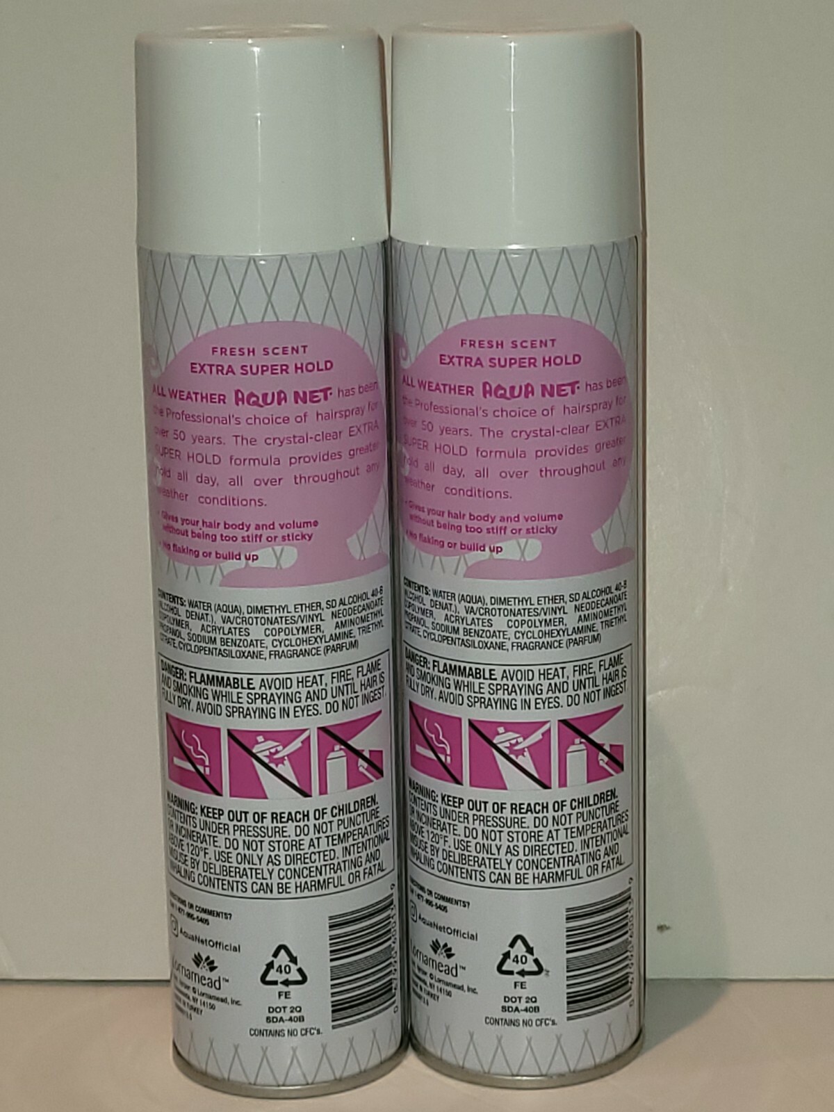 2PK AQUA NET EXTRA SUPER HOLD HAIRSPRAY FRESH SCENT ALL WEATHER 11 OZ