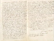 NOVELIST & MEMOIRIST George Sand autograph letter signed