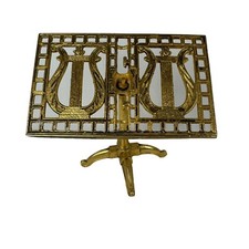 Brass Vintage Miniature Music Stand Unique Display Gold Retro Antique