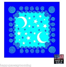Crescent Moon&Stars Sky Bandana BANDANNA Neck Scarf Scarve Head Wrap*USA MADE