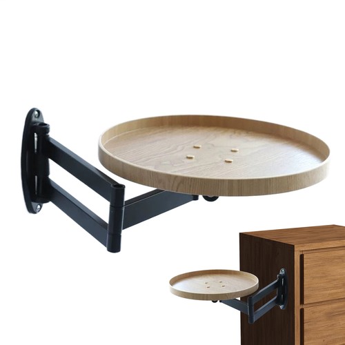 Wall Mounted Table Rotating Bedside Table Retractable Floating Desk - Picture 11 of 14