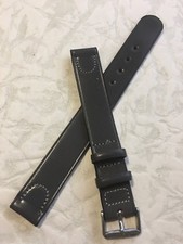 Single keeper Long vintage 14.5mm Shell Cordovan horse leather watch strap 1930s