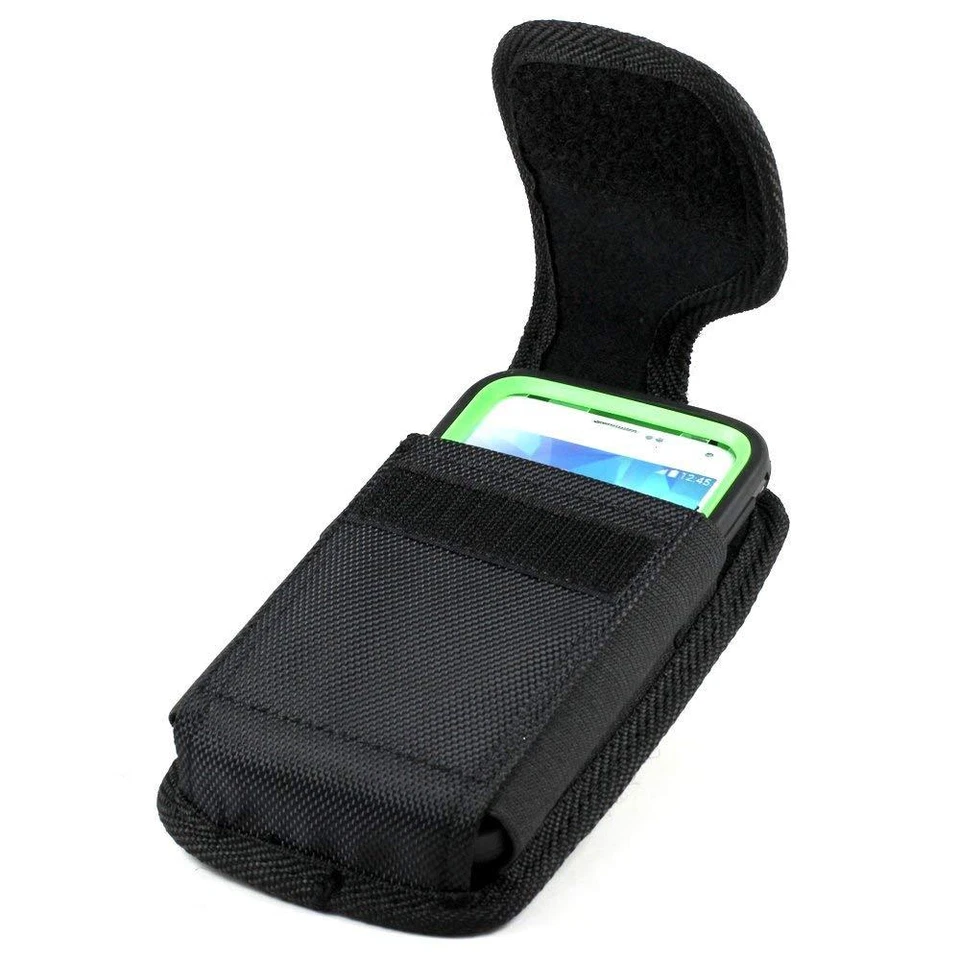 Black Rugged Nylon Holster Pouch Case Fits Smart Phone with Otterbox Cover ON - Image 2 of 4