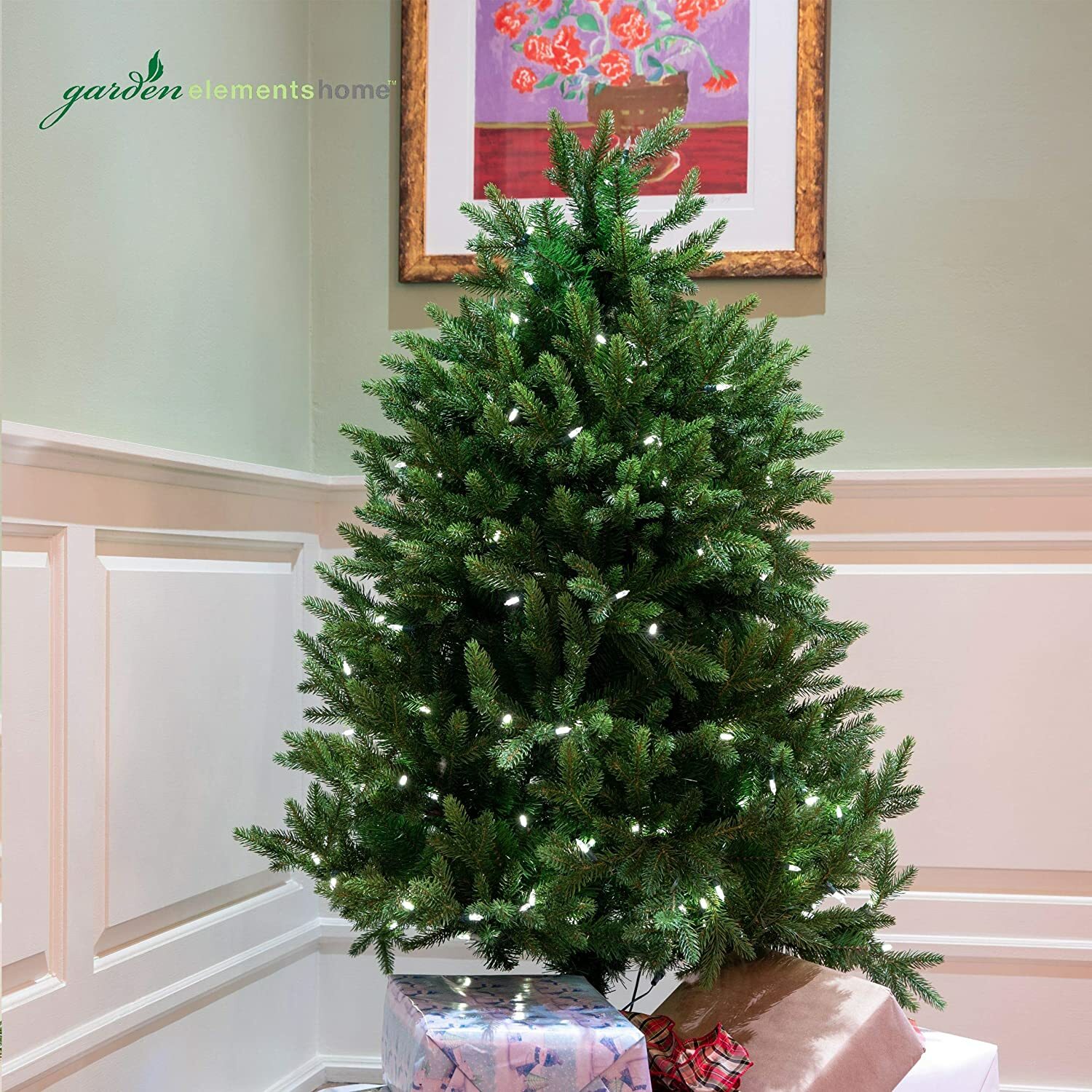 Garden Elements North Star Spruce Christmas Tree, 4.5 Feet,  200 LED Lights