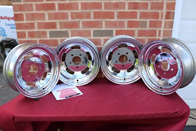 1960s GM 5x5 BC Shore-Calnevar Chrome Plated Steel SLOT Wheels