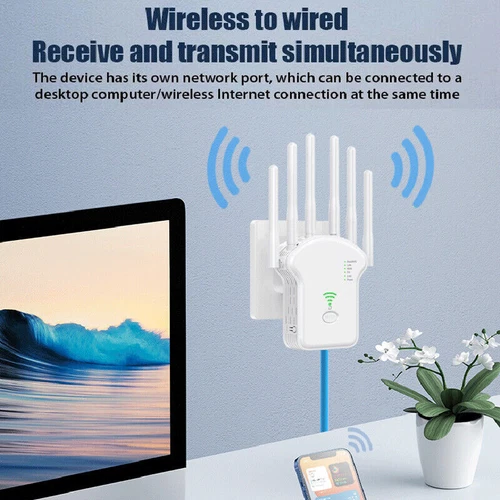 Wifi Range Internet Extender 1200Mbps 5G WLAN Repeater Signalverstärker Router - Bild 13 von 14