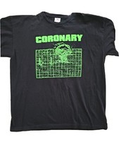 RARE Chicago Hardcore Punk Band CORONARY Graphic T SHIRT SIZE LARGE L USA Made