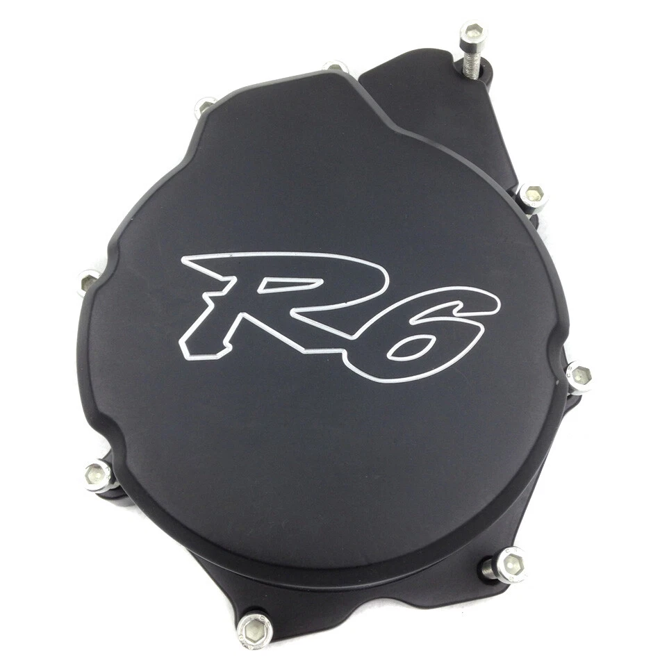 Cubierta del motor del estator lateral izquierdo de motocicleta negra para Yamaha YZF-R6 2006-2014 2013 Foto 2 de 4