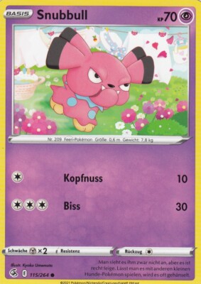 Snubbull 115/264 Fusions Angriff Pokemon Karte Deutsch