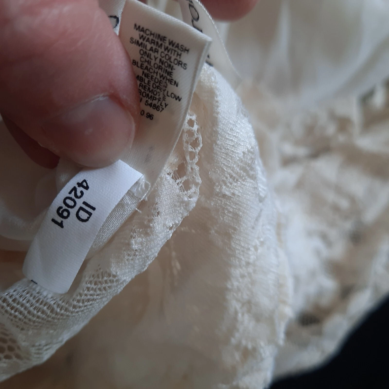 UNDERCOVER VINTAGE Victoria Secret abito slip pizzo top V retro lunghezza intera taglia L bianco avorio