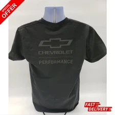 Black T-Shirt w/ Gray Chevrolet Performance Script / Logo & Bowtie Emble_reprint