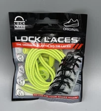 LOCK LACES Elastic Shoelace & Fastening System ~ Sour Green Apple ~ New One Size