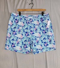 NWT Member's Mark Men's Resort Built-In Liner Swim Trunk Tropical Print Sz XL