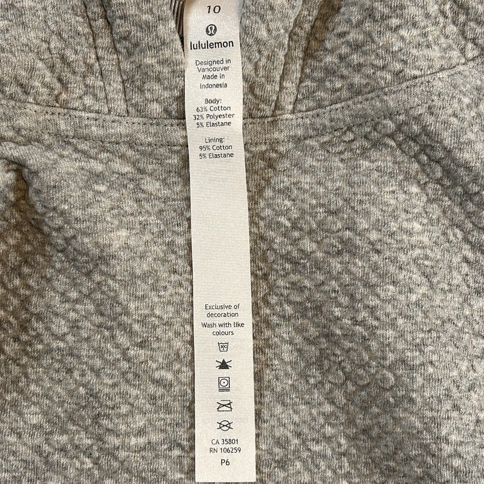 Толстовка с капюшоном женская Lululemon размер 10 серая хлопковая смесь - Изображение 3 из 4