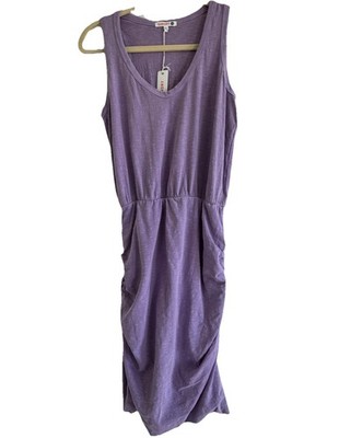 NWT SUNDRY Women Size 1(S) Sleeveless Racerback Tank Dress Purple Cotton Stretch