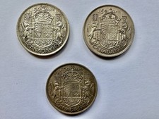Canada - 1940/41/42 - 50cents Silver (.800) Half$ Dollar - George VI - (3 Coins)