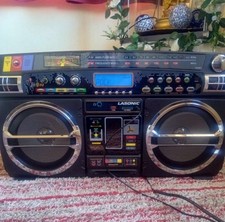Lasonic i931 Boombox Black AM/FM Radio USB SD Cassette Deck Stereo