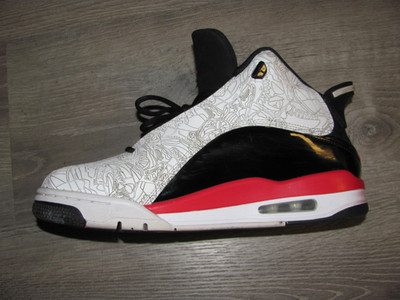 Men's Nike Air Jordan Dub Zero Basketball Shoes Fire Red Sneakers Size 10