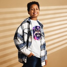 Children's Unisex Racoon Graphic T- Shirt, Trending, Casual Wear, Kids copy