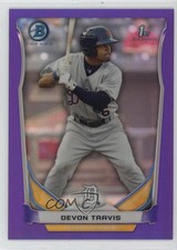 2014 Bowman Prospects Chrome Retail Purple Refractor 130/199 Devon Travis hg6
