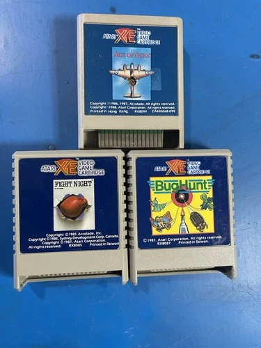 Atari 400/800/XL XE XEGS Lot - Ace Of Aces, Fight Night, Bug Hunt - Working!
