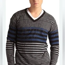 Ed Hardy by Christian Audigier Size M Wool Blend Pullover Sweater V-Neck Unisex