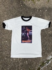 Vtg 1987 RoboCop Movie Graphic Ringer T-Shirt White/Black Size L movie promo