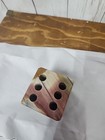 XL Vintage Onyx Dice Paperweight – 6-Sided Natural Stone – Pen Holder – Heavy