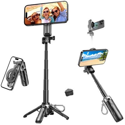 Magnetic Small Selfie Stick for iPhone,4 in 1 Multifunctional Portable Selfie...