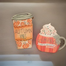 Hobby Lobby Farmhouse Table Decor Wood Pumpkin Spice Fall Thanksgiving Set 2
