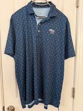 Eslabones de golf Johnnie-O Polo para hombre grandes azules de rendimiento Torrey Pines