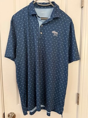 Johnnie-O Polo Men's Large Blue Performance Golf Torrey Pines Golf Links