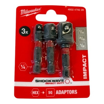 Millwaukee Shockwave Steckschlüssel 1/4'' / 3/8'' / 1/2'' 50 mm 3 tlg. 4932479228