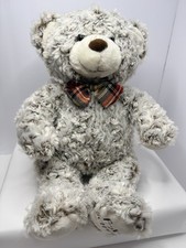 FAO Schwartz Bow Tie Plush Teddy Bear   - Curly Frosty Hair - 18"