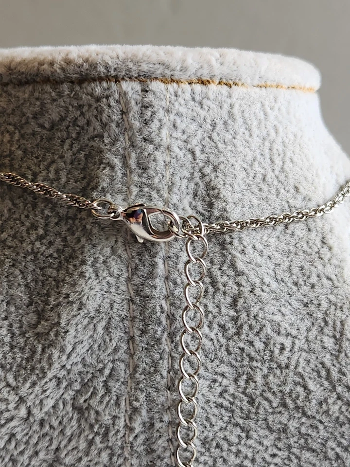 Collar de cuentas turquesa y plata 1928 16-19" ojo de gato y facetado... Foto 2 de 4