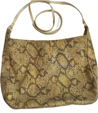 Escada Tan Reptile iridescent Skin Print Leather Tasche Cross Body Bag Purse