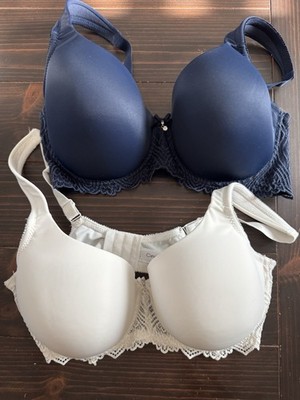 Curve Muse Bras (TWO) 40DD Lace Padded Underwire 1 Navy, 1 White