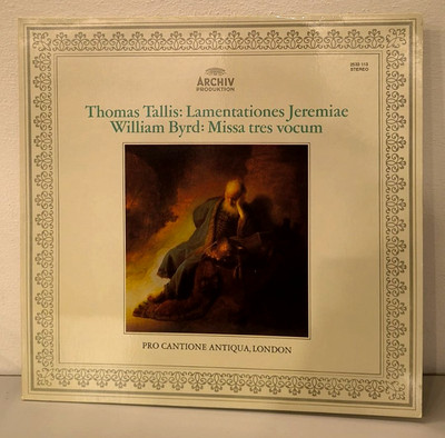 Tallis - Byrd - Lamentations Of Jeremiah Missa Tres Vocum - Vinyl NM/VG+ LP GAT