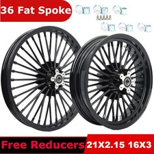 21x2.15 16x3 Fat Spoke Wheels Rims For Harley Dyna Street Bob Low Rider 00-05