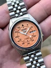 Vintage Refurbished Seiko 5 Military Auto With Stunning Salmon Dial 6309A