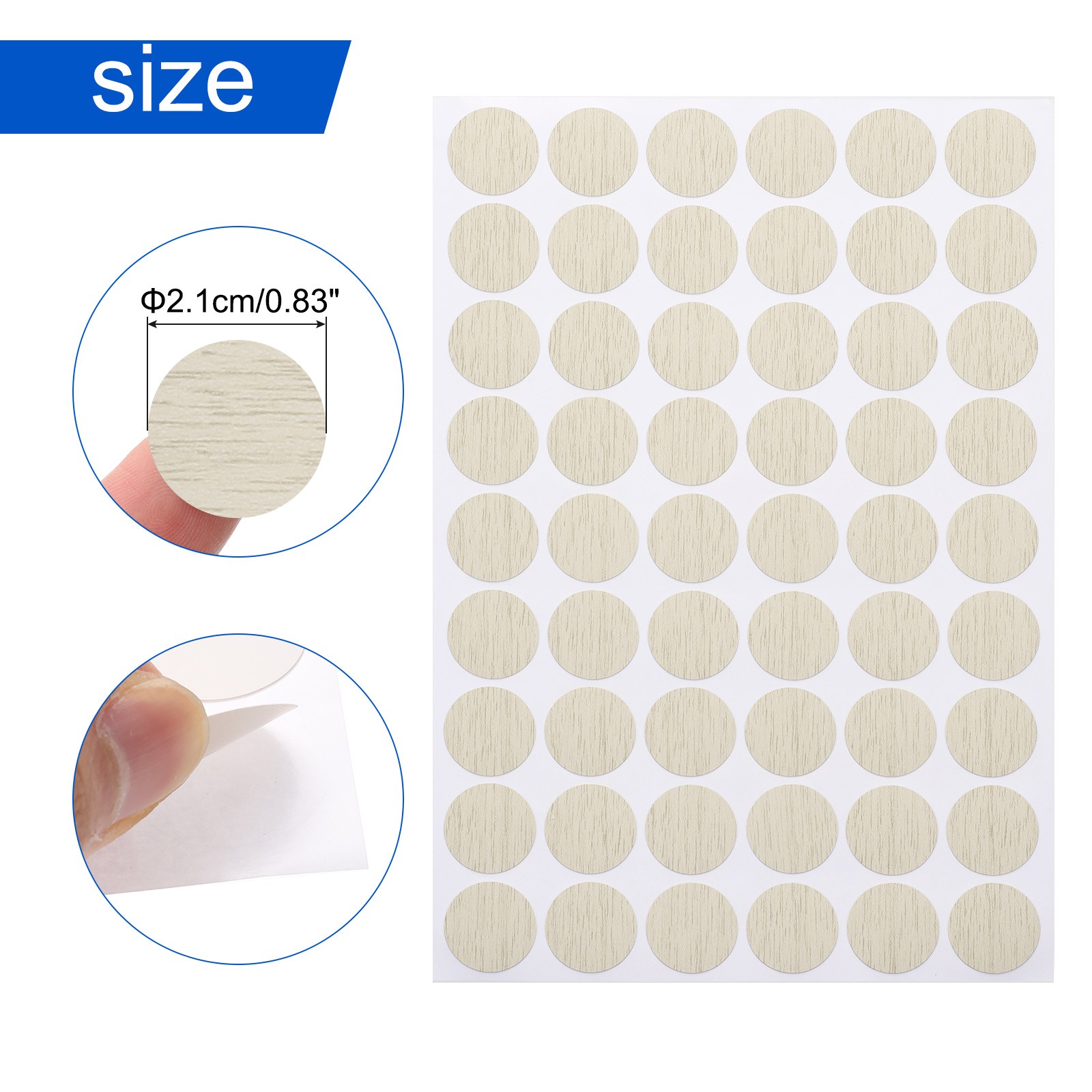 7 PCS Self-Adhesive Screw Hole Stickers, 0.83" Beige Screw Hole Cover