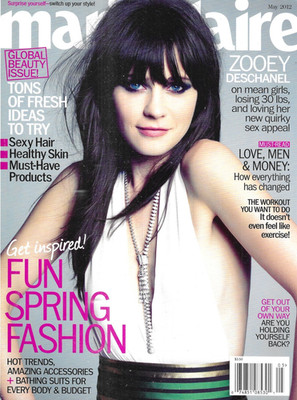 Marie Claire Magazine Zooey Dechanel Spring Fashion Felicity Jones Beauty 2012