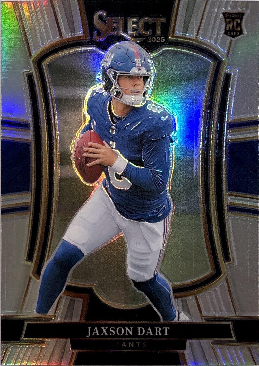 2025 Panini Select - Jaxson Dart Premier Level Silver Prizm (RC) Giants #193