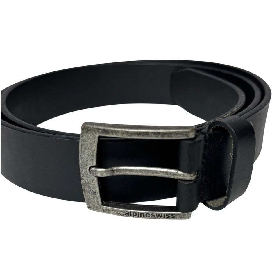 Cinturón para hombre Alpine Swiss negro talla 40 100 % genuino Dakota Signature cuero Foto 2 de 4