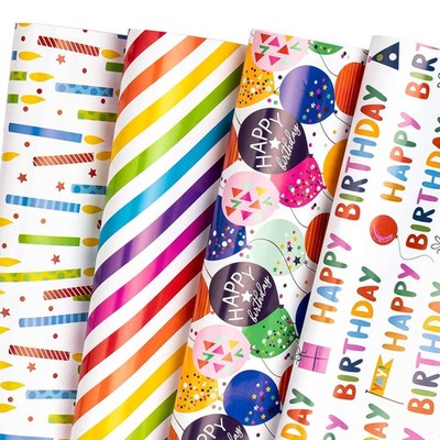 WRAPAHOLIC Birthday Wrapping Paper Sheet - 12 1 sheet (Pack of 12),