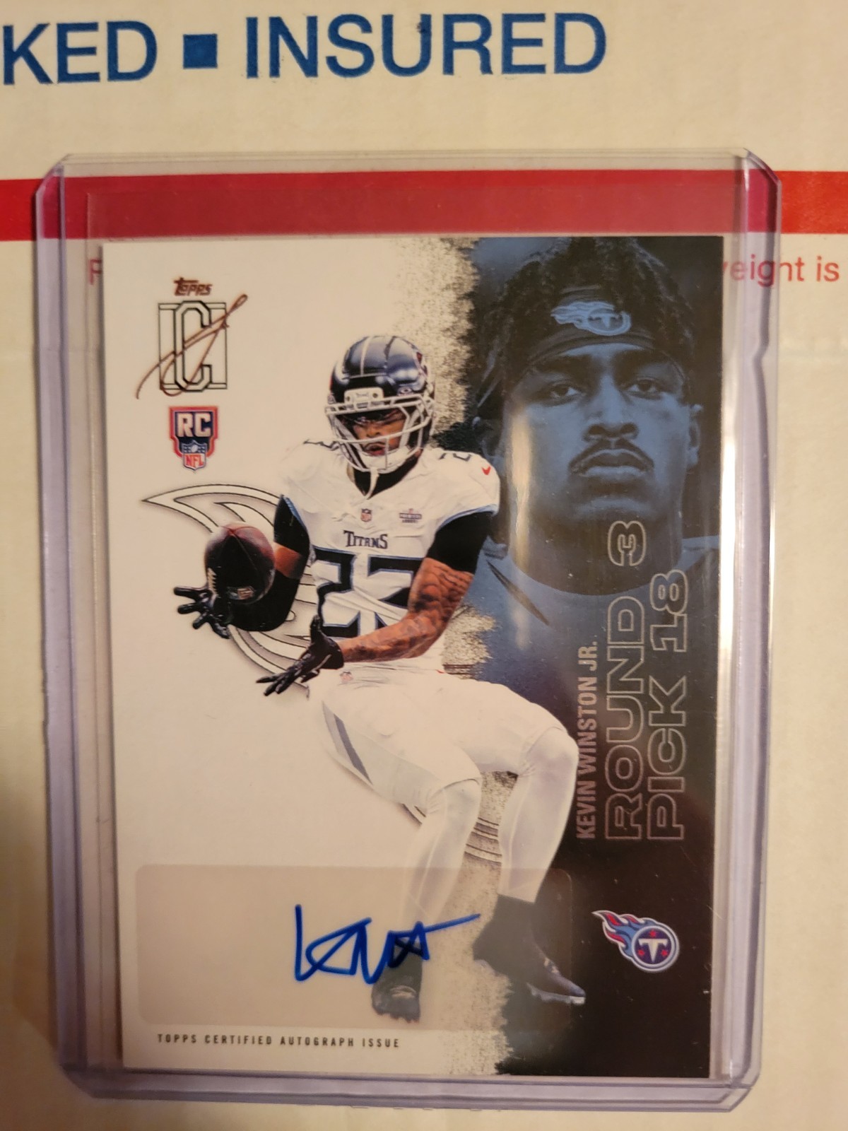 Kevin Winston Topps Signature Class #212 Chrome-Autograph-Superfractor 1/1