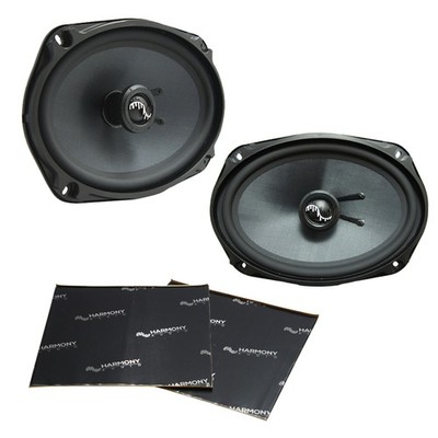Harmony Audio HA-C69 Car Carbon 6x9'' 500W Speakers & Grills w/ Sound Dampening